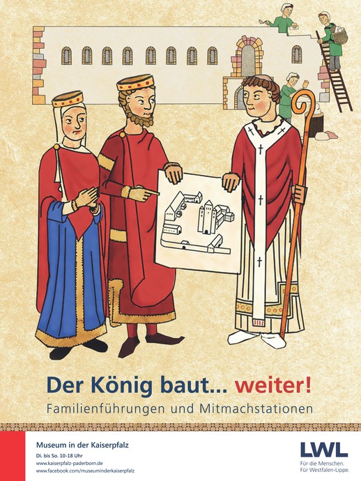 Plakat zum Themenjahr 2018: "Der König baut... weiter!" (vergrößerte Bildansicht wird geöffnet)