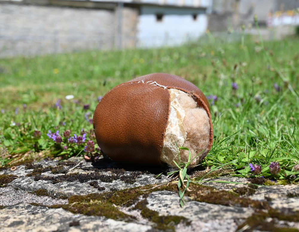 Lederball aus Schweinsblase, gefüllt mit Schafswolle (Foto: I. Bacar)
