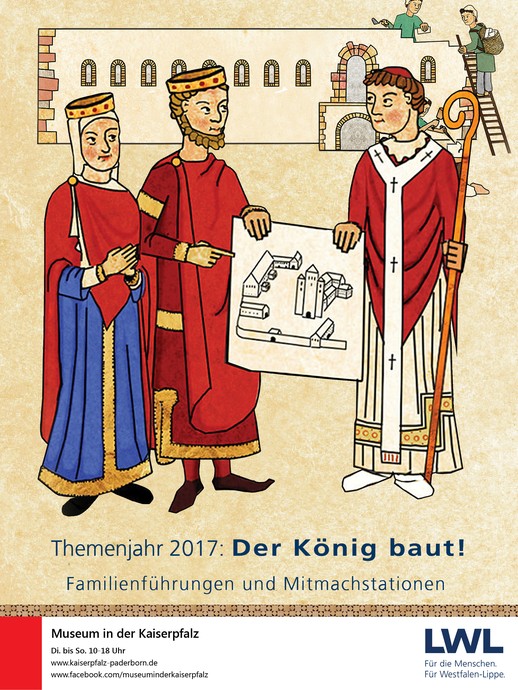 Plakat der Ausstellung "Der König baut!" (vergrößerte Bildansicht wird geöffnet)